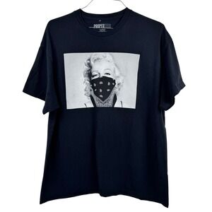 Marilyn Monroe Black Bandana Graphic T-Shirt XL Streetwear Hip Hop Gangster